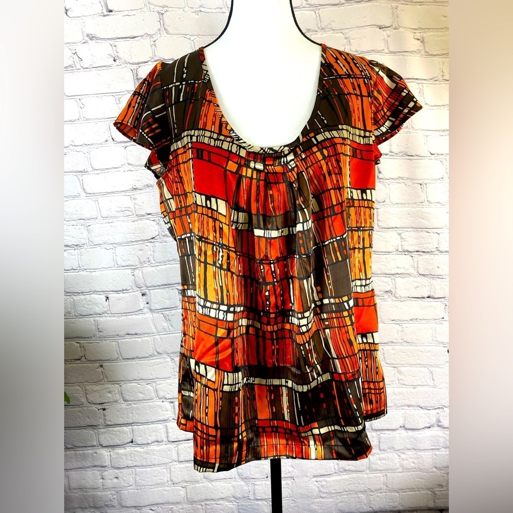 Apt 9 Silky Geometric Top size Large
